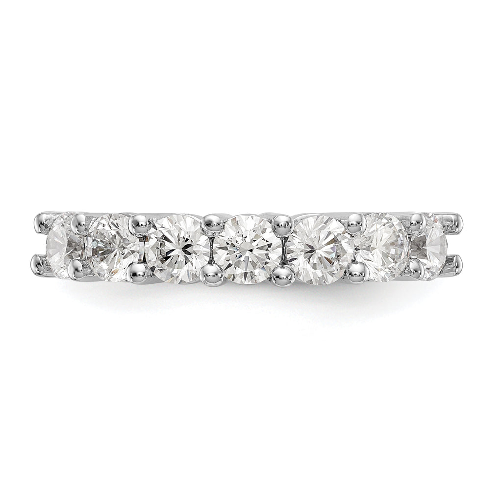 14K White Gold 7-Stone Shared Prong 1.4 carat Complete Round Diamond Band