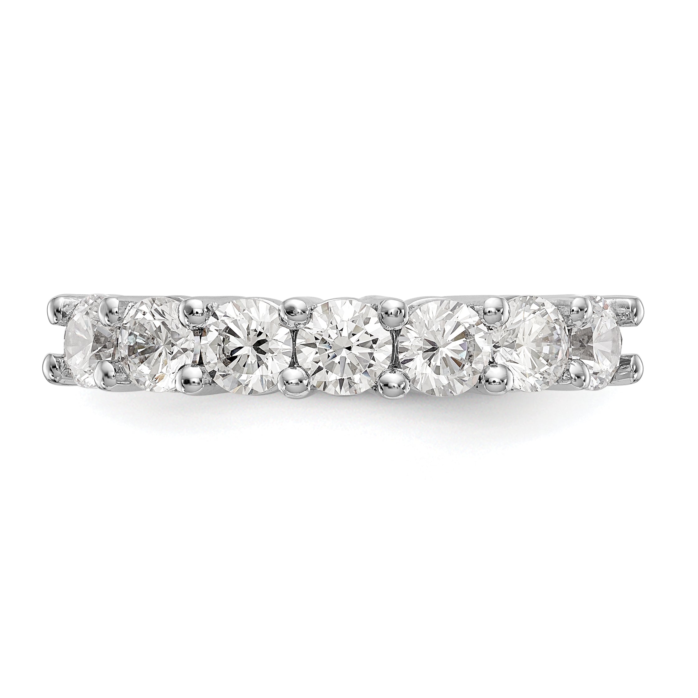 14K White Gold 7-Stone Shared Prong 1.4 carat Complete Round Diamond Band