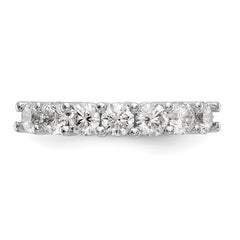 14K White Gold 7-Stone Shared Prong 1.4 carat Complete Round Diamond Band - 7