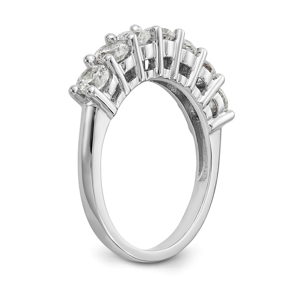 14K White Gold 7-Stone Shared Prong 1.4 carat Complete Round Diamond Band - 7