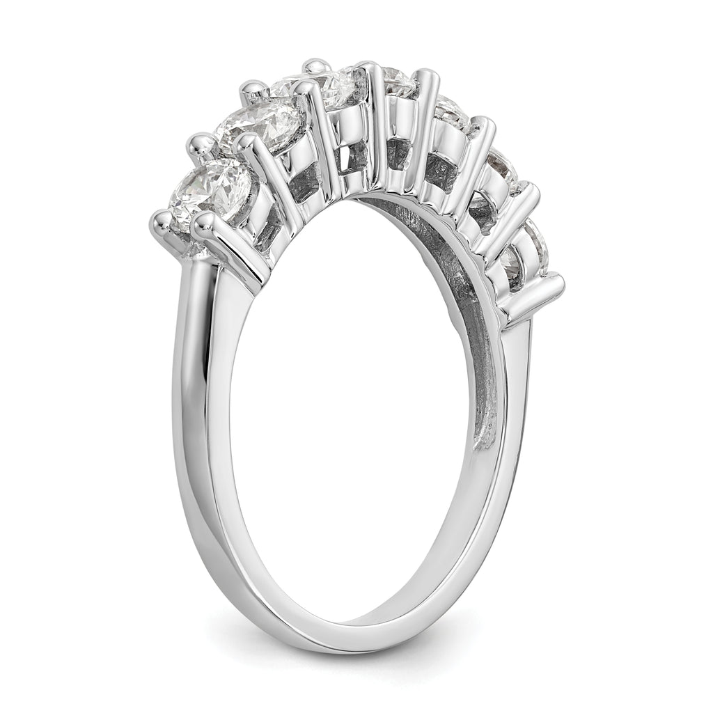 14K White Gold 7-Stone Shared Prong 1.4 carat Complete Round Diamond Band