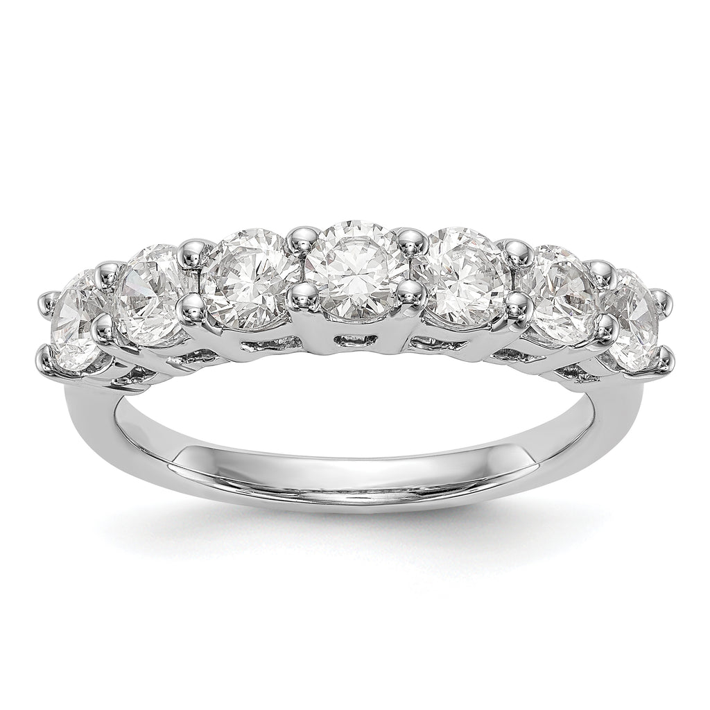 14K White Gold 7-Stone Shared Prong 1.4 carat Complete Round Diamond Band