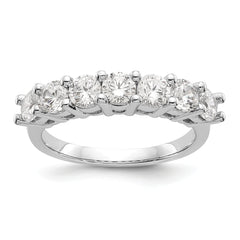 14K White Gold 7-Stone Shared Prong 1.4 carat Complete Round Diamond Band - 7