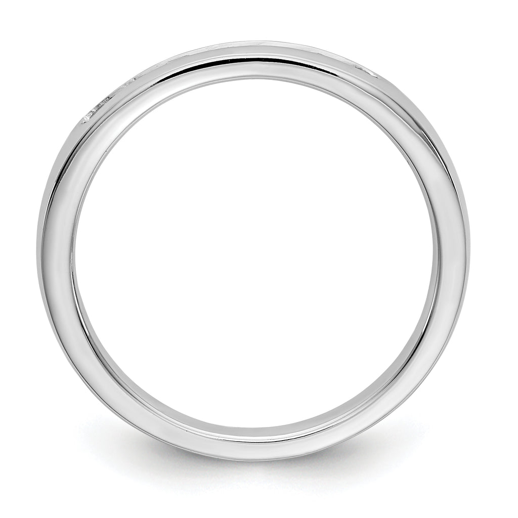 14K White Gold 7-Stone 1/4 carat Round Diamond Complete Channel Band