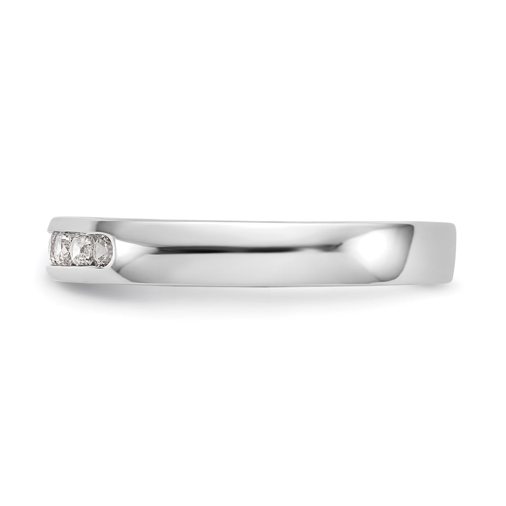 14K White Gold 7-Stone 1/4 carat Round Diamond Complete Channel Band