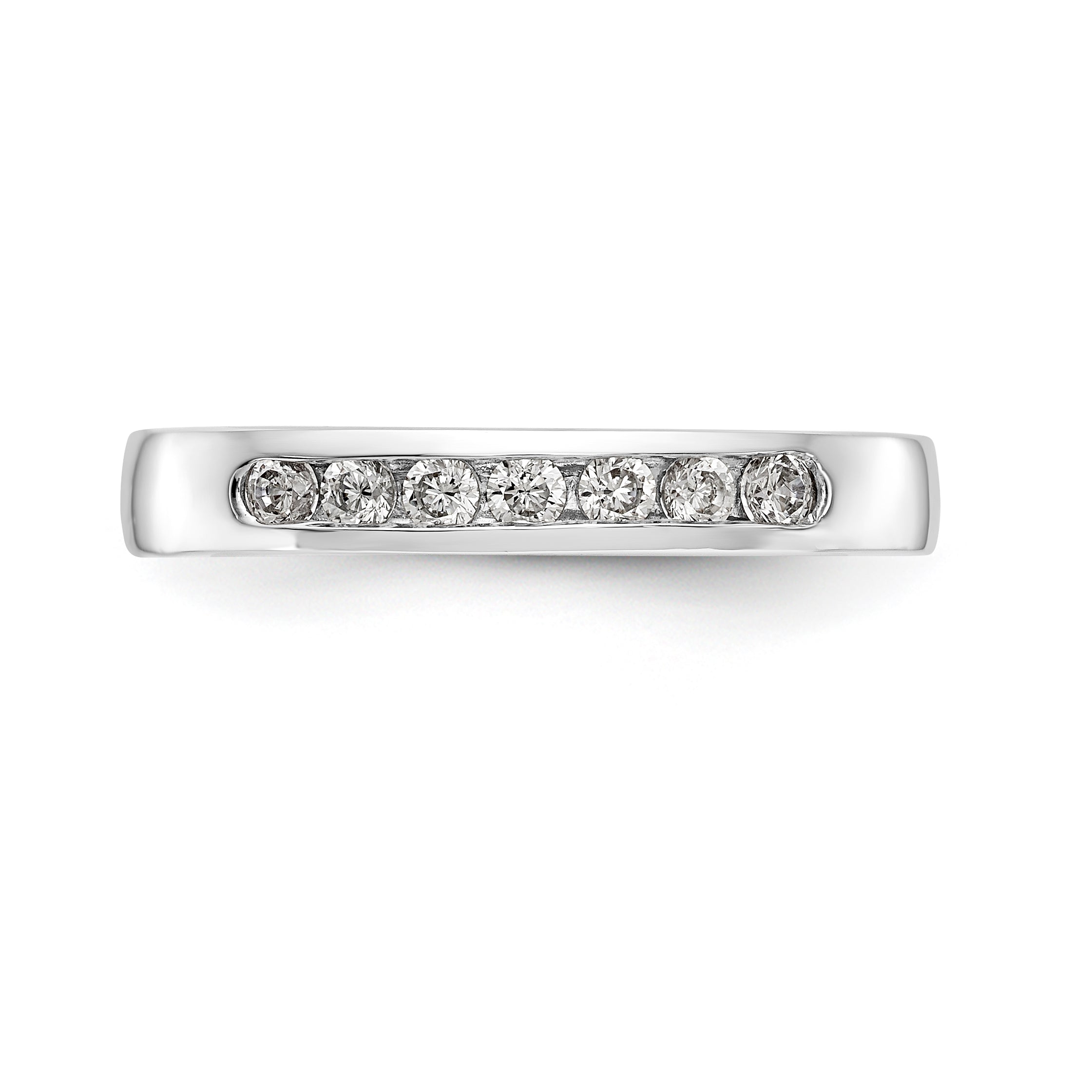 14K White Gold 7-Stone 1/4 carat Round Diamond Complete Channel Band - 6