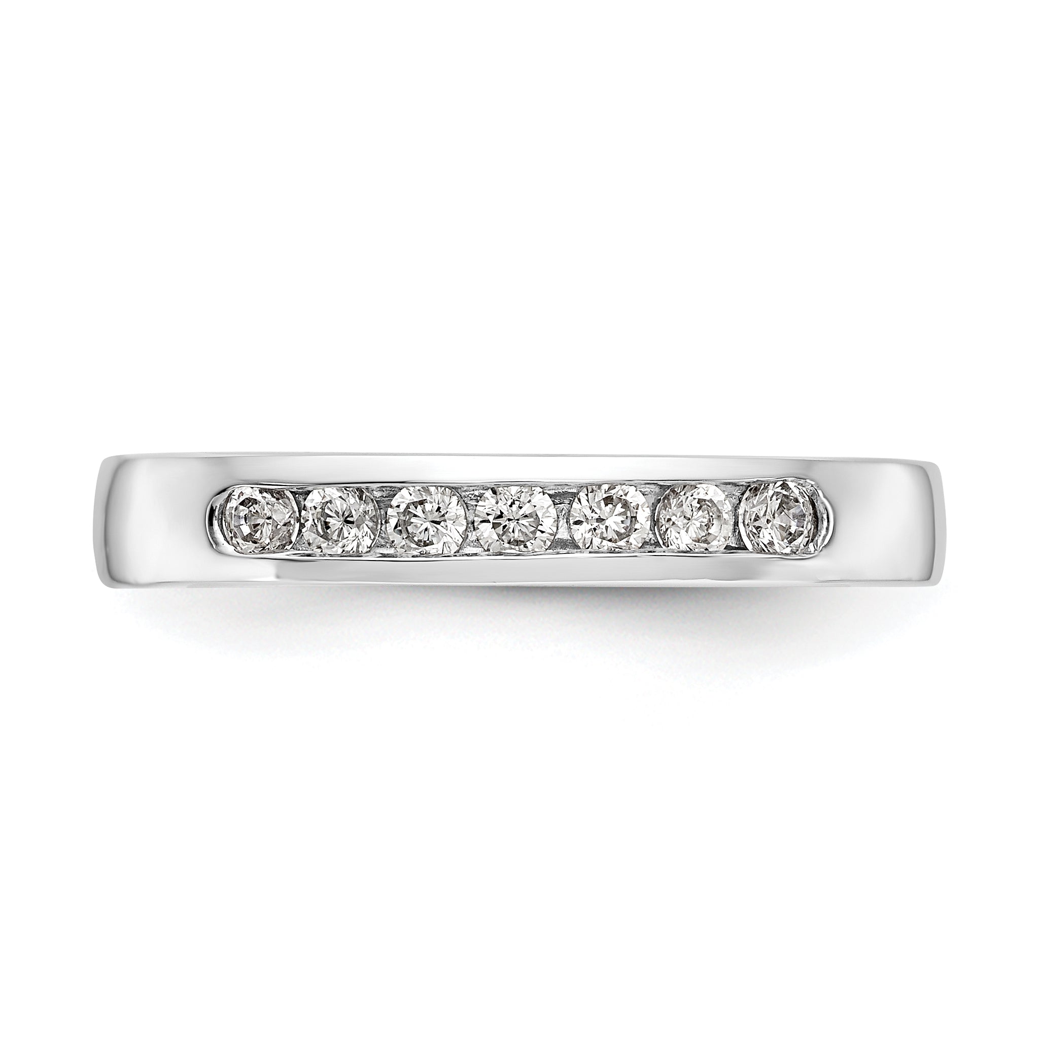 14K White Gold 7-Stone 1/4 carat Round Diamond Complete Channel Band