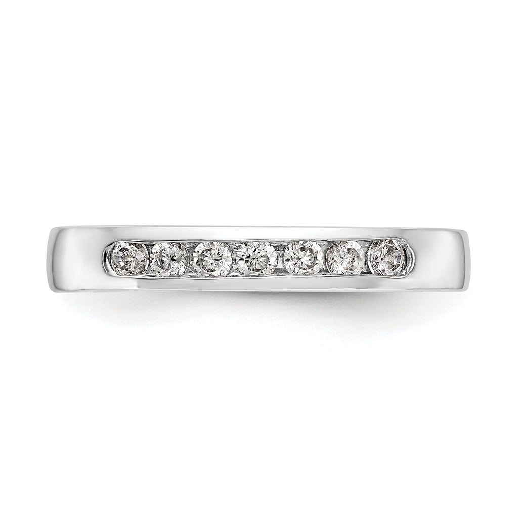 14K White Gold 7-Stone 1/4 carat Round Diamond Complete Channel Band