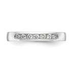 14K White Gold 7-Stone 1/4 carat Round Diamond Complete Channel Band