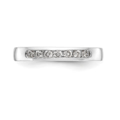 14K White Gold 7-Stone 1/4 carat Round Diamond Complete Channel Band - 6