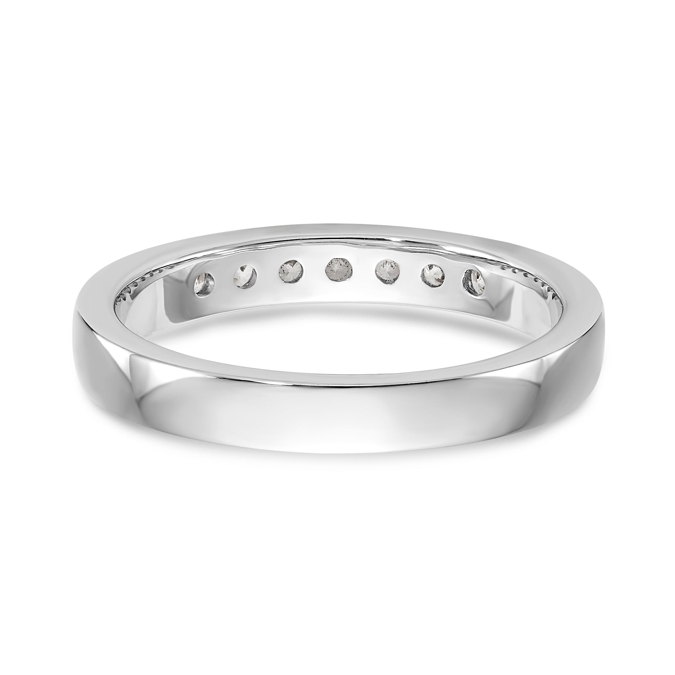 14K White Gold 7-Stone 1/4 carat Round Diamond Complete Channel Band - 6