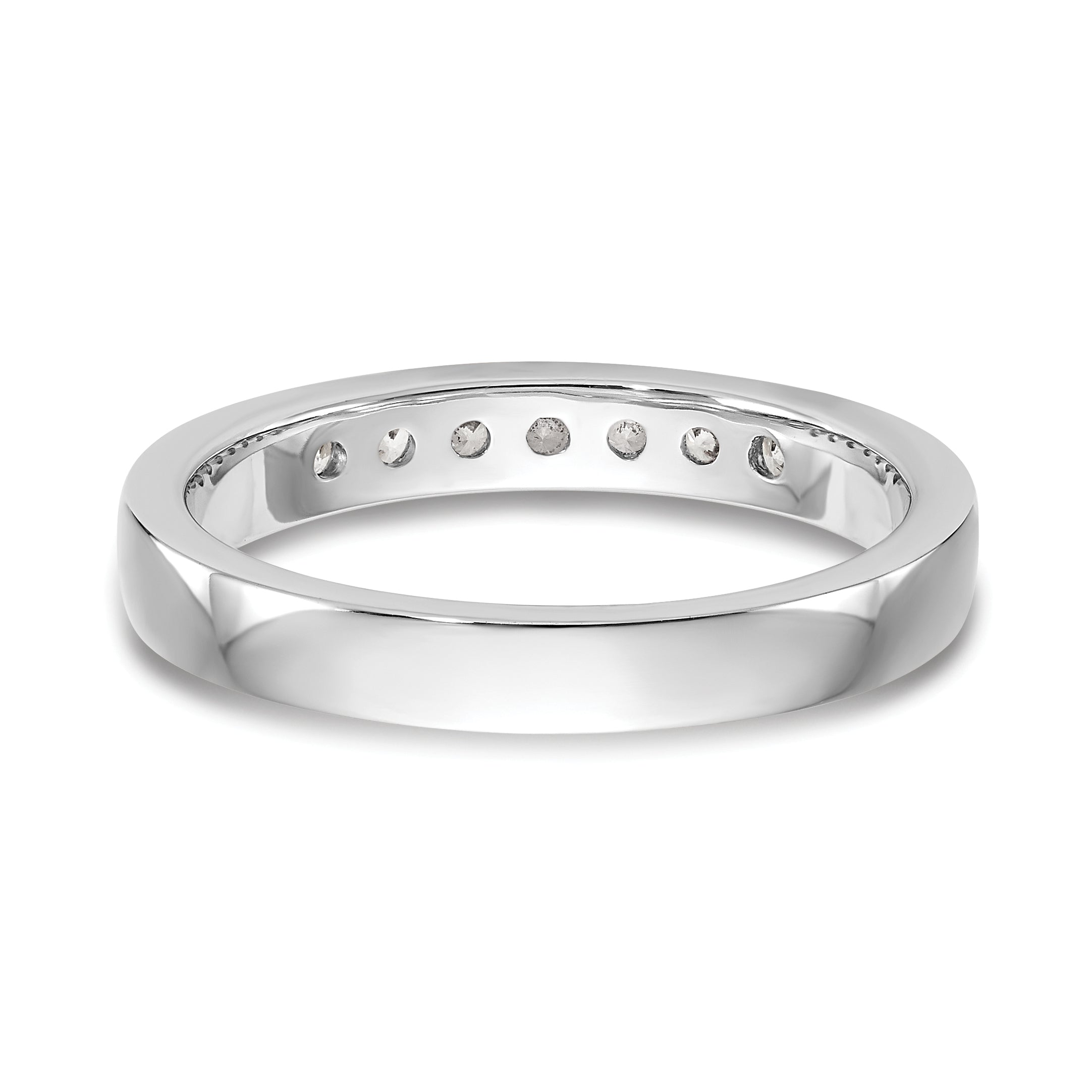 14K White Gold 7-Stone 1/4 carat Round Diamond Complete Channel Band