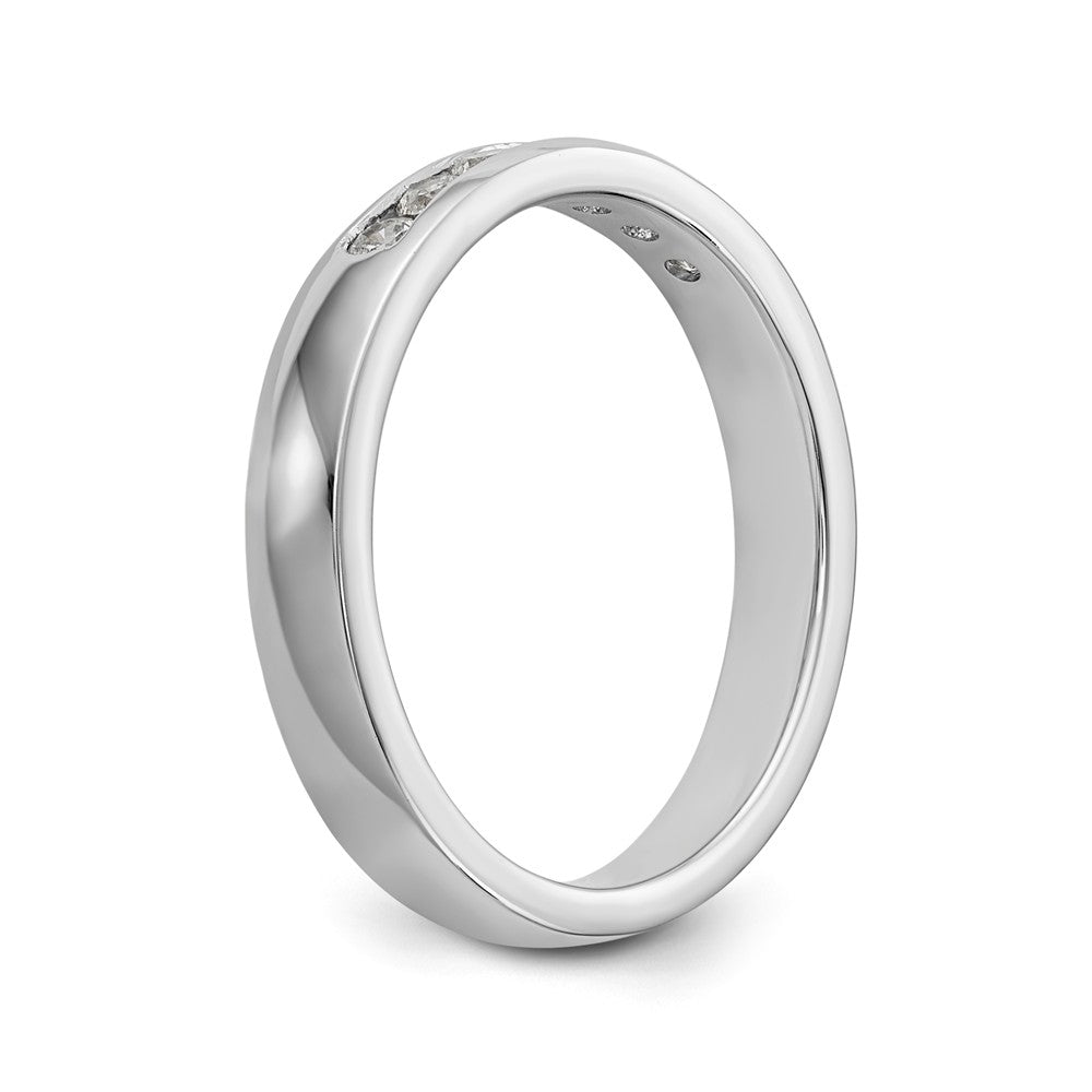 14K White Gold 7-Stone 1/4 carat Round Diamond Complete Channel Band - 6