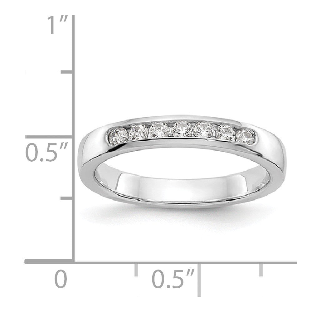 14K White Gold 7-Stone Diamond Channel Band