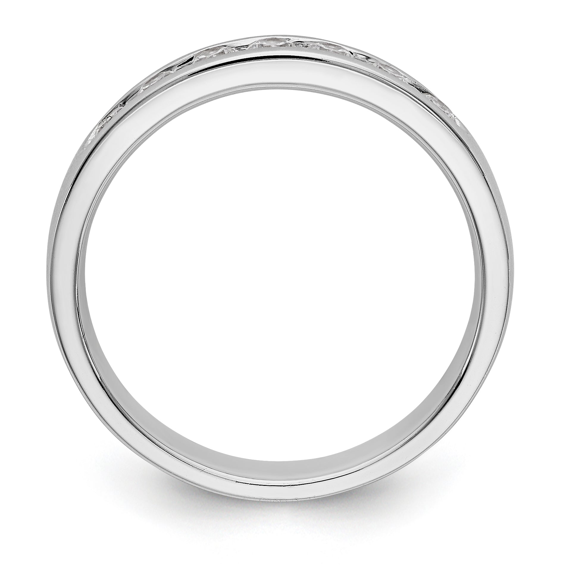 14K White Gold 7-Stone 3/8 carat Round Diamond Complete Channel Band - 6