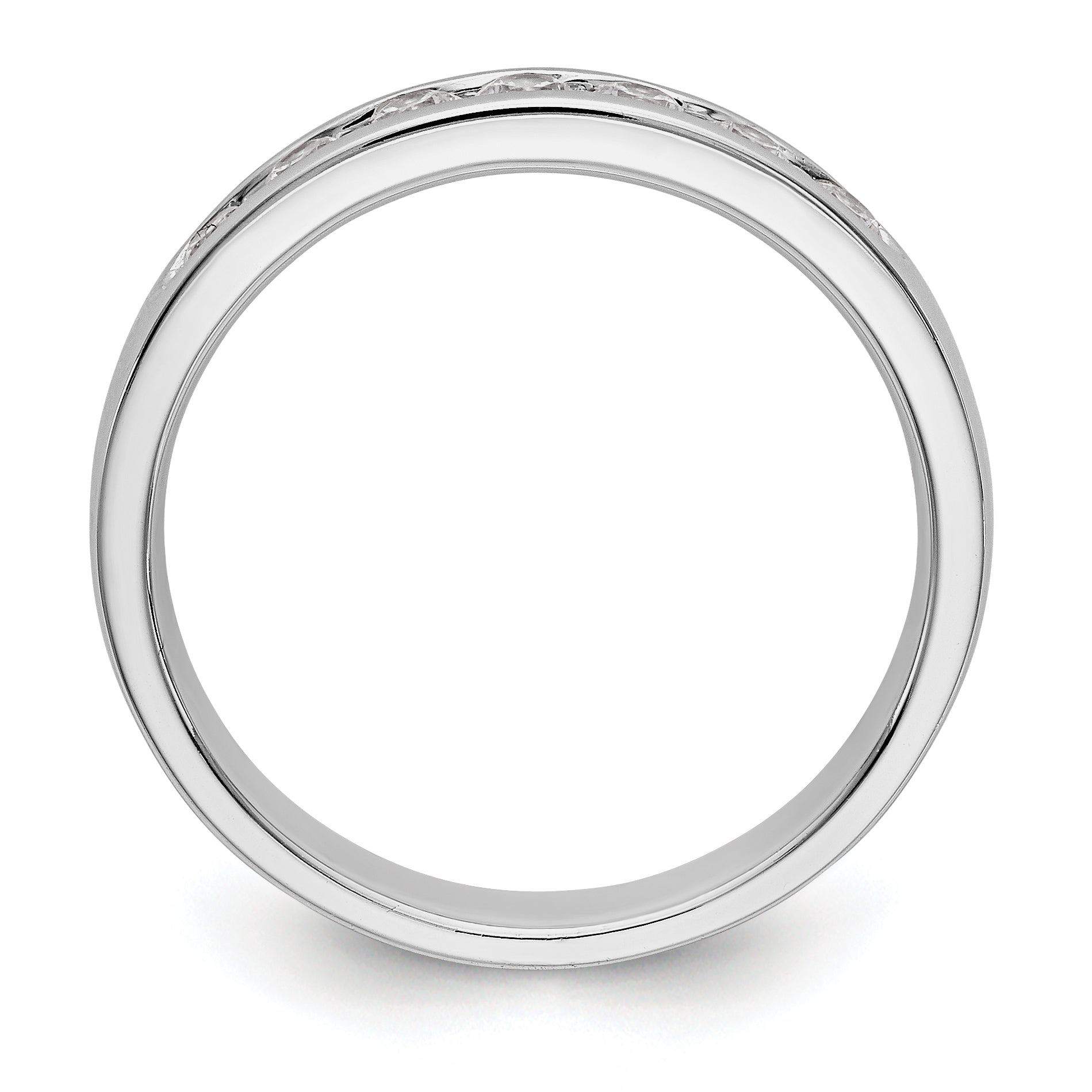 14K White Gold 7-Stone 3/8 carat Round Diamond Complete Channel Band Secondary image