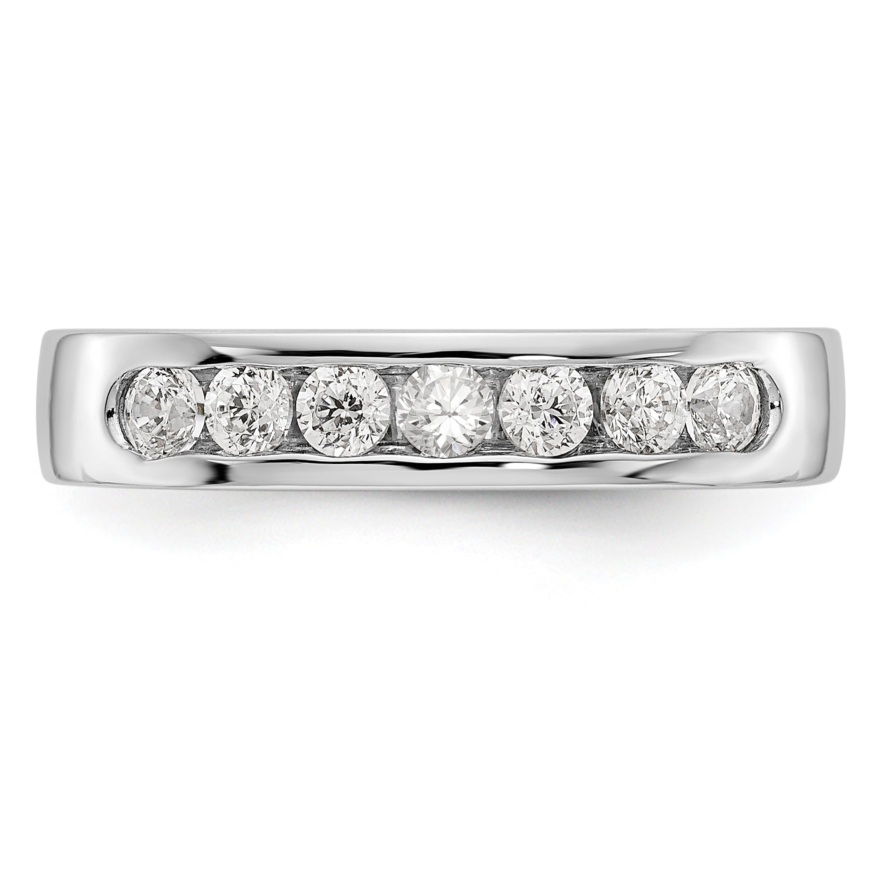 14K White Gold 7-Stone 3/8 carat Round Diamond Complete Channel Band - 6