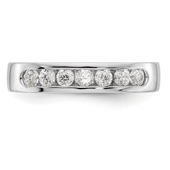 14K White Gold 7-Stone 3/8 carat Round Diamond Complete Channel Band - 6