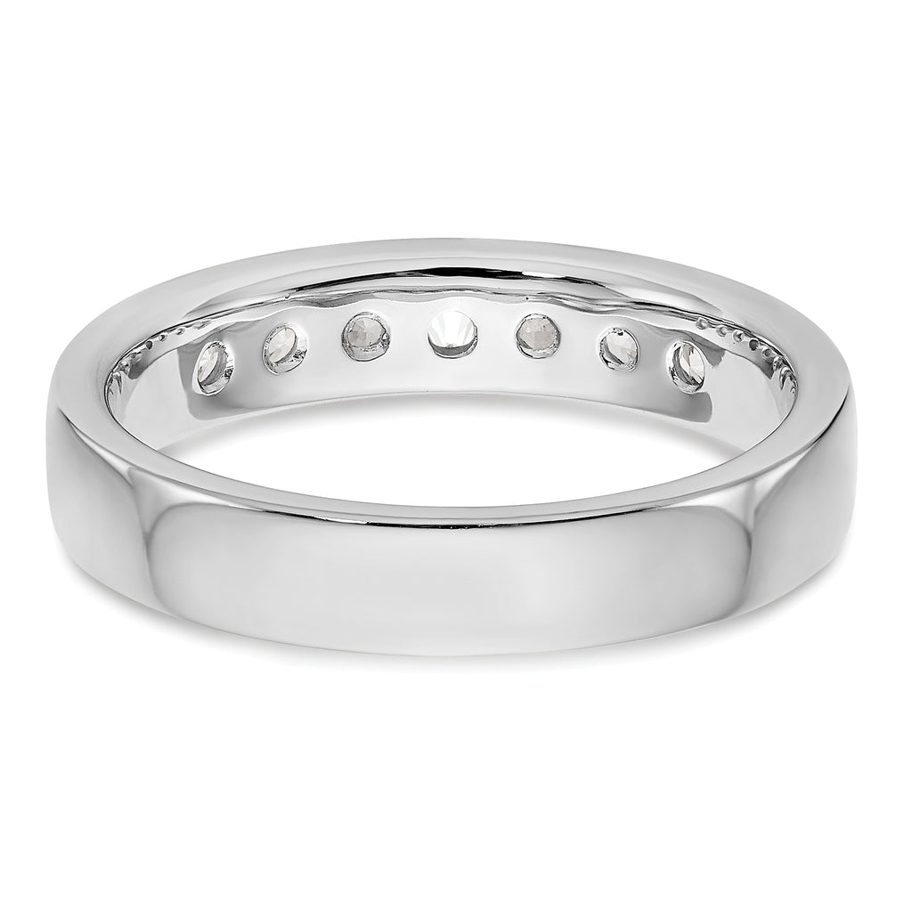 14K White Gold 7-Stone 3/8 carat Round Diamond Complete Channel Band