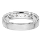 14K White Gold 7-Stone 3/8 carat Round Diamond Complete Channel Band
