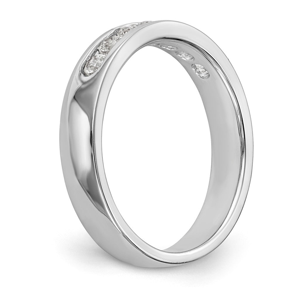 14K White Gold 7-Stone 3/8 carat Round Diamond Complete Channel Band - 6
