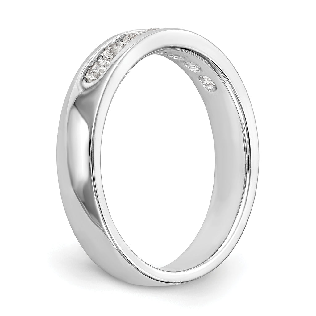 14K White Gold 7-Stone 3/8 carat Round Diamond Complete Channel Band
