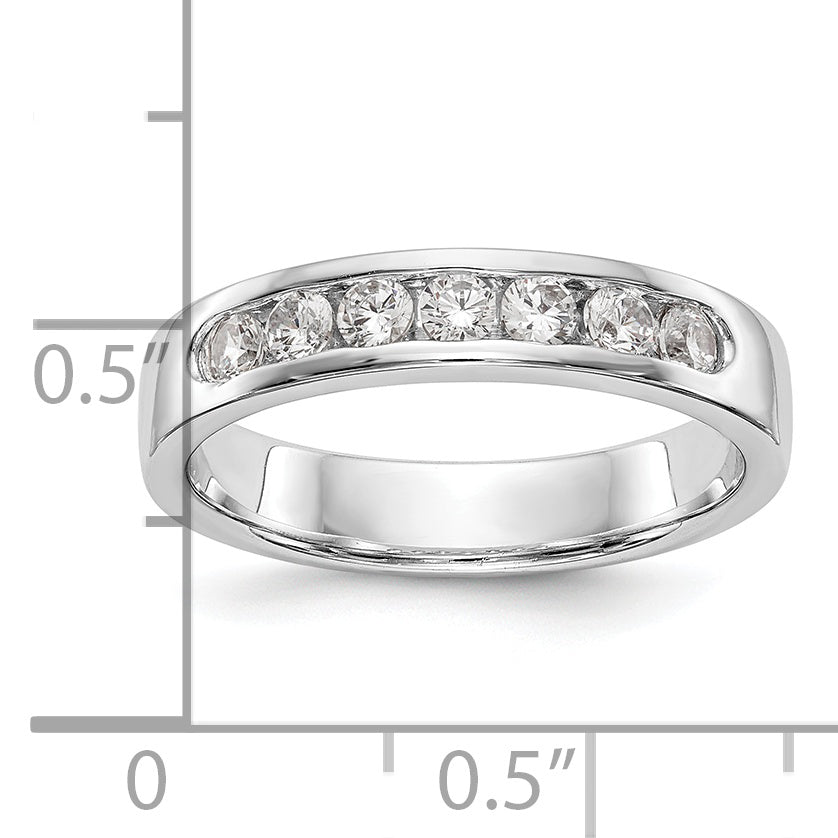 14K White Gold 7-Stone 3/8 carat Round Diamond Complete Channel Band