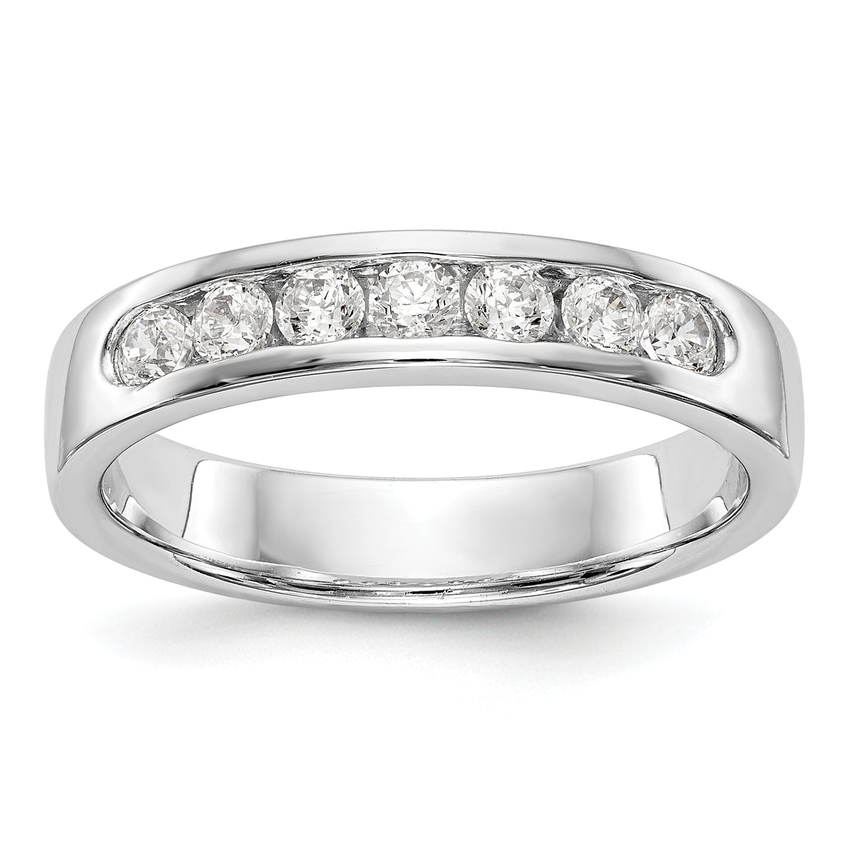 14K White Gold 7-Stone 3/8 carat Round Diamond Complete Channel Band - 6