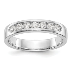 14K White Gold 7-Stone 3/8 carat Round Diamond Complete Channel Band - 6