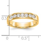 14K Yellow Gold 7-Stone 3/8 carat Round Diamond Complete Channel Band