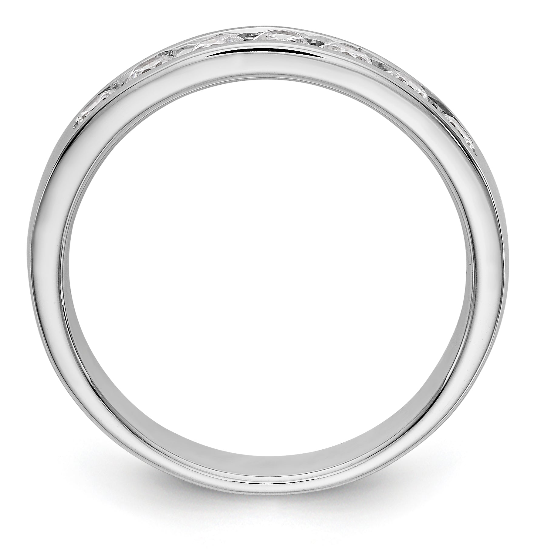 14K White Gold 7-Stone 1/2 carat Round Diamond Complete Channel Band - 6