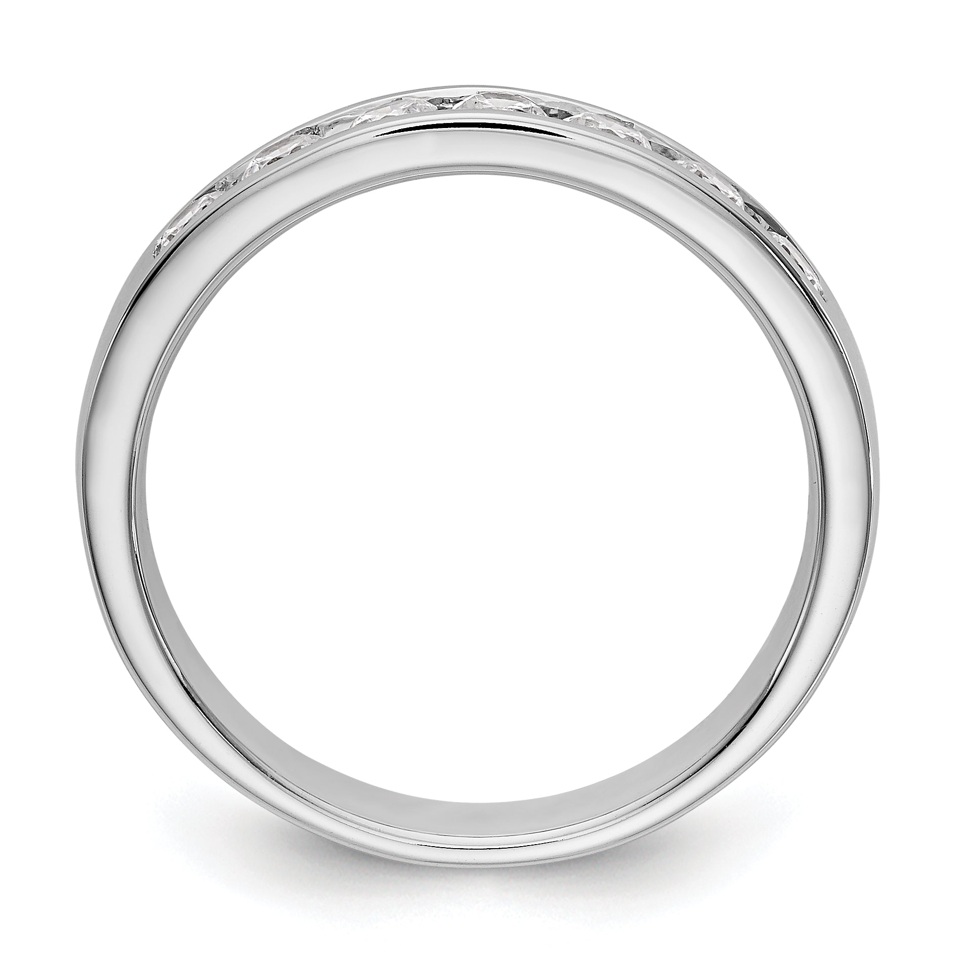 14K White Gold 7-Stone 1/2 carat Round Diamond Complete Channel Band