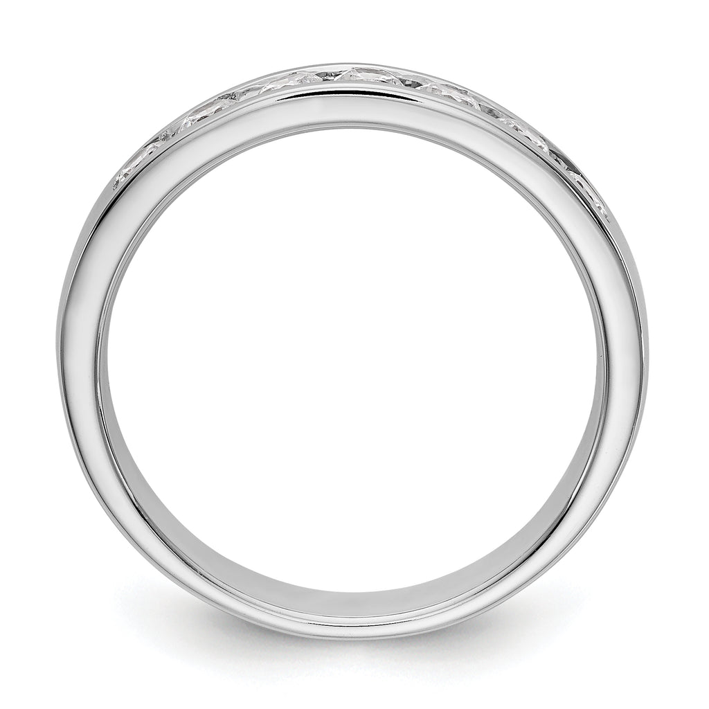14K White Gold 7-Stone 1/2 carat Round Diamond Complete Channel Band