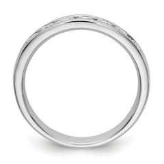 14K White Gold 7-Stone 1/2 carat Round Diamond Complete Channel Band