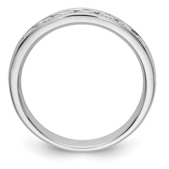 14K White Gold 7-Stone 1/2 carat Round Diamond Complete Channel Band - 6