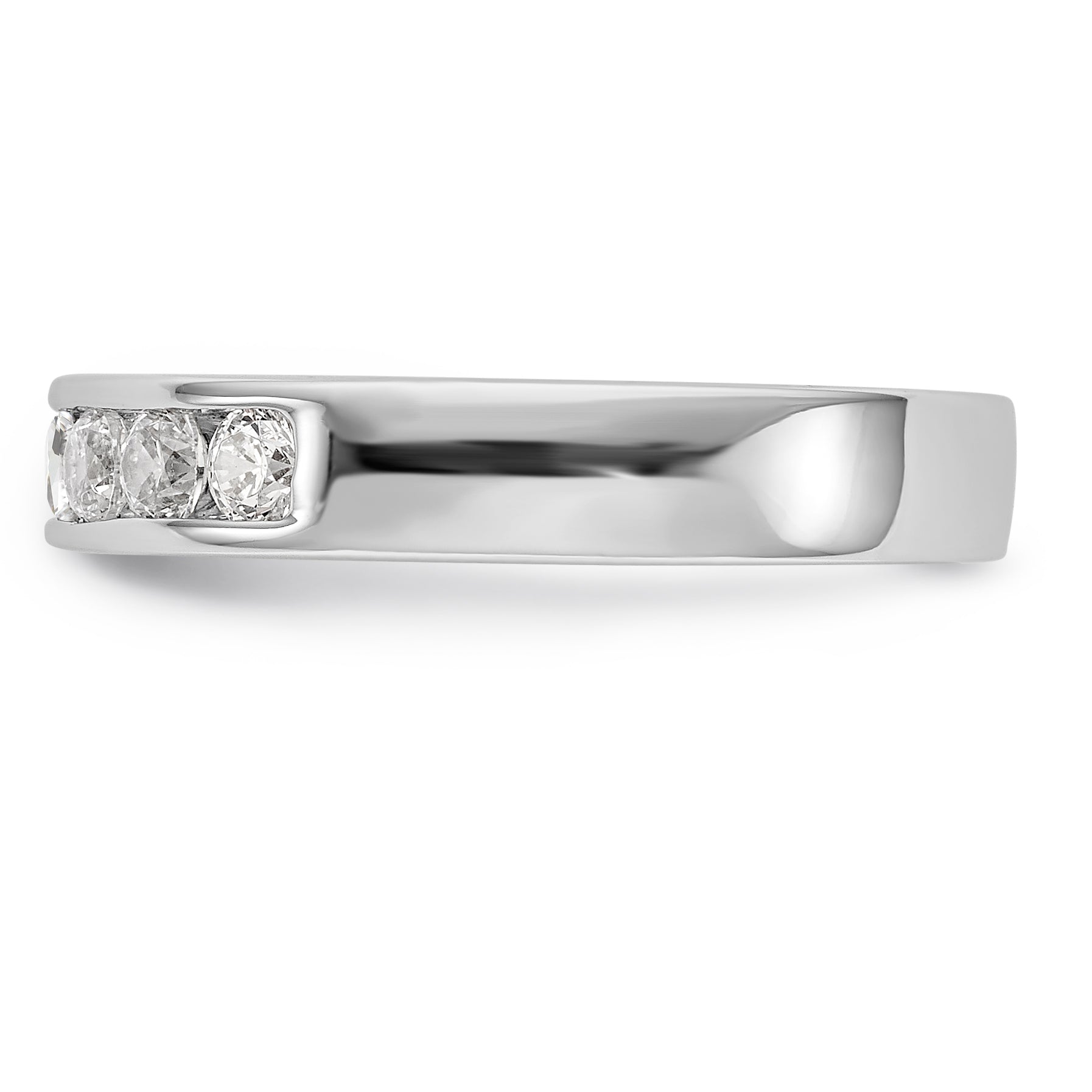 14K White Gold 7-Stone 1/2 carat Round Diamond Complete Channel Band - 6