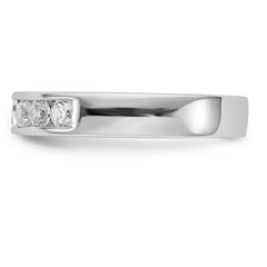 14K White Gold 7-Stone 1/2 carat Round Diamond Complete Channel Band - 6