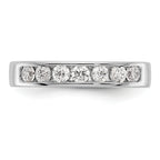 14K White Gold 7-Stone 1/2 carat Round Diamond Complete Channel Band