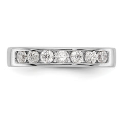 14K White Gold 7-Stone 1/2 carat Round Diamond Complete Channel Band - 6