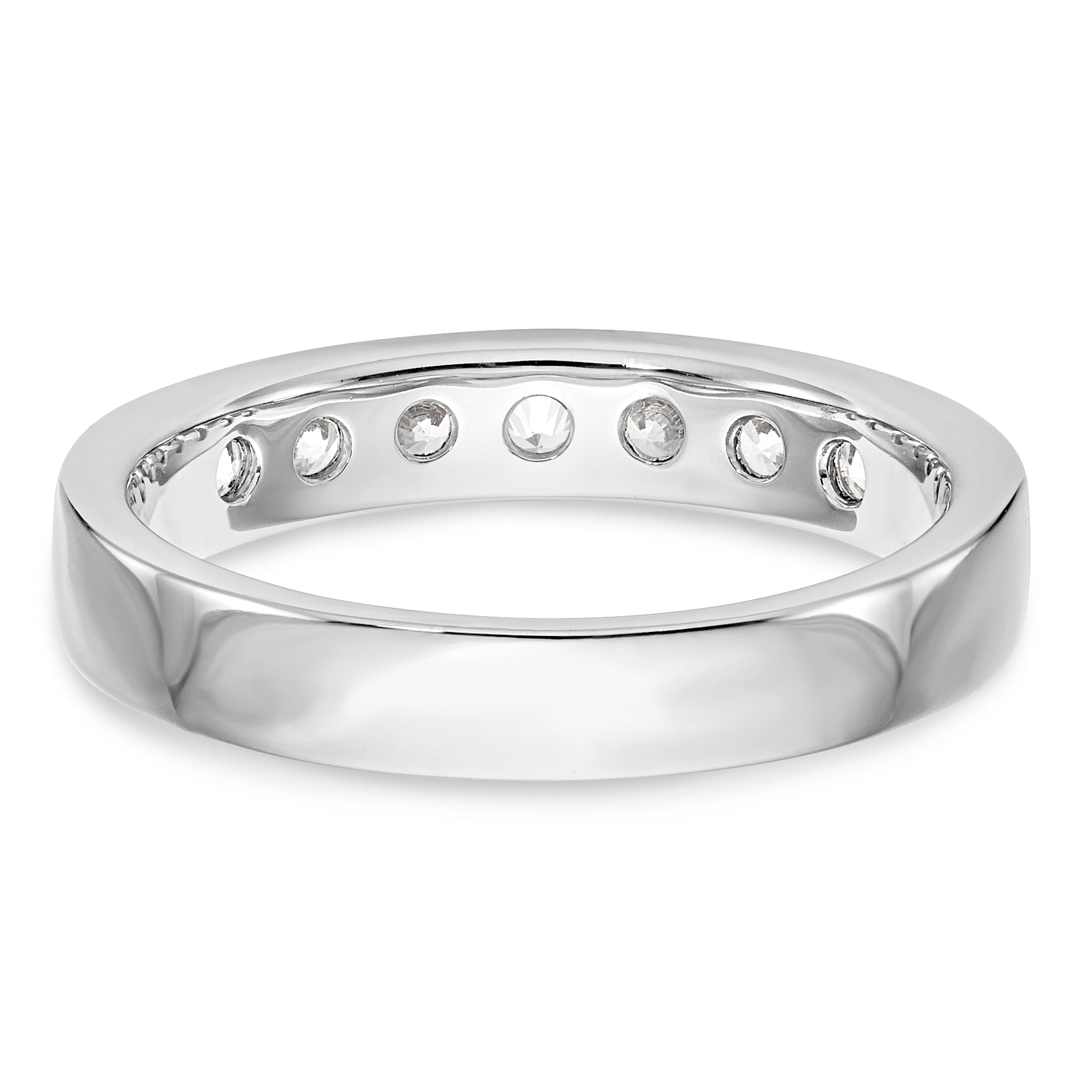 14K White Gold 7-Stone 1/2 carat Round Diamond Complete Channel Band - 6