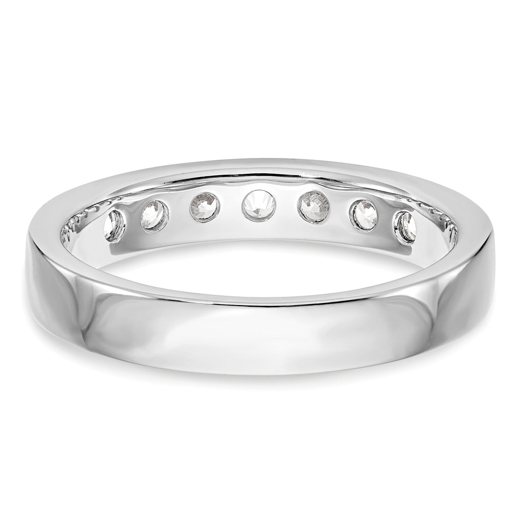 14K White Gold 7-Stone 1/2 carat Round Diamond Complete Channel Band