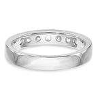 14K White Gold 7-Stone 1/2 carat Round Diamond Complete Channel Band