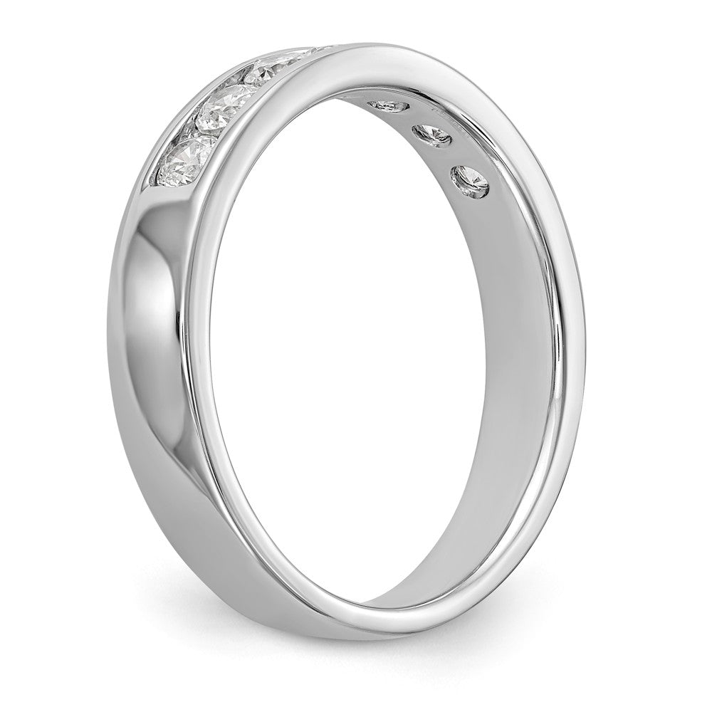14K White Gold 7-Stone 1/2 carat Round Diamond Complete Channel Band - 6