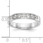 14K White Gold 7-Stone 1/2 carat Round Diamond Complete Channel Band