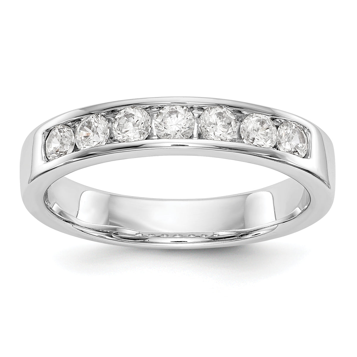14K White Gold 7-Stone 1/2 carat Round Diamond Complete Channel Band - 6