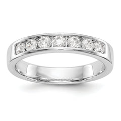 14K White Gold 7-Stone 1/2 carat Round Diamond Complete Channel Band - 6