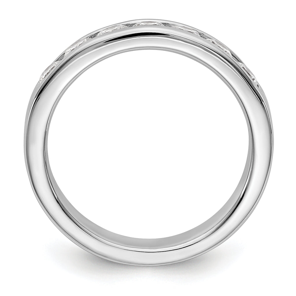 14K White Gold 7-Stone 3/4 carat Round Diamond Complete Channel Band