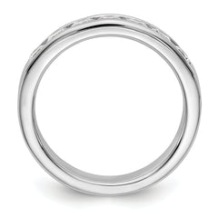 14K White Gold 7-Stone 3/4 carat Round Diamond Complete Channel Band - 6