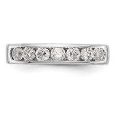 14K White Gold 7-Stone 3/4 carat Round Diamond Complete Channel Band - 6