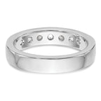 14K White Gold 7-Stone 3/4 carat Round Diamond Complete Channel Band